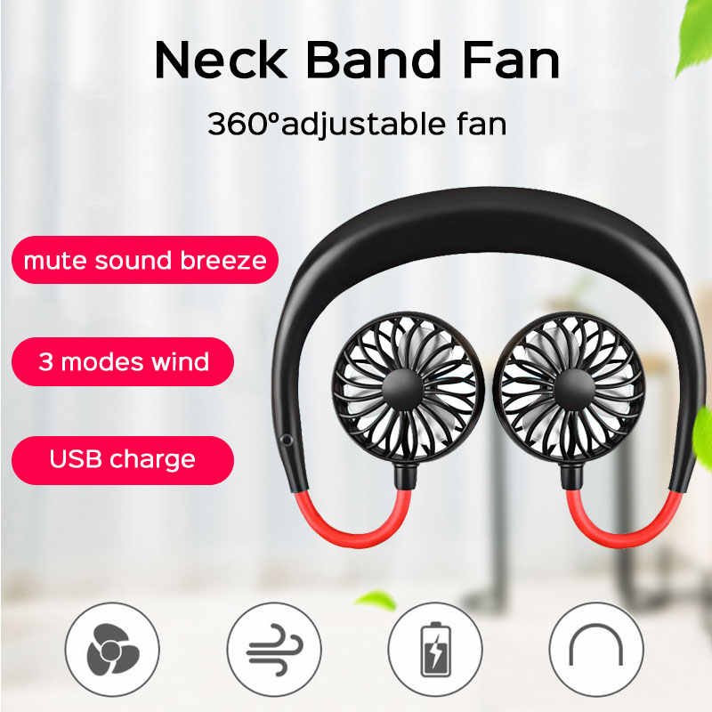 Rechargeable Neckband Fan
